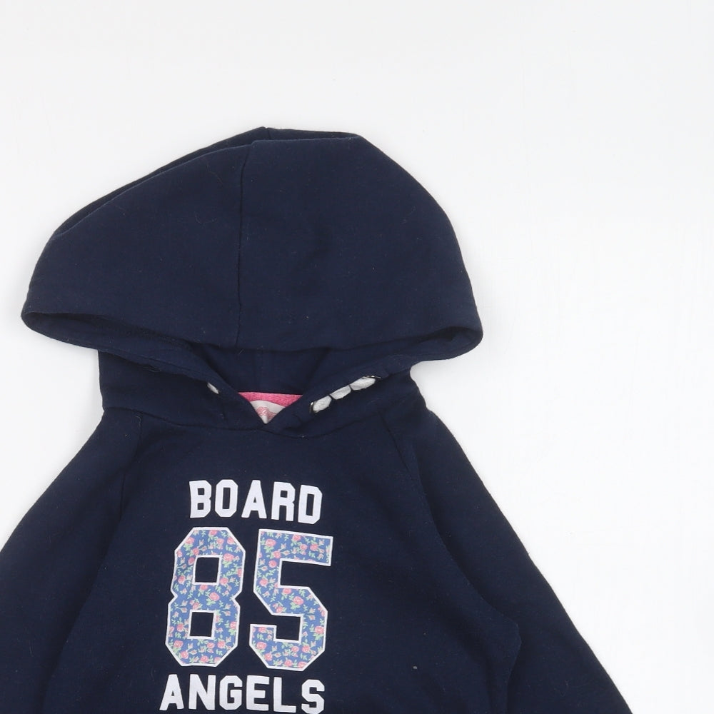 Board Angels Girls Blue Cotton Pullover Hoodie Size 5-6 Years Pullover