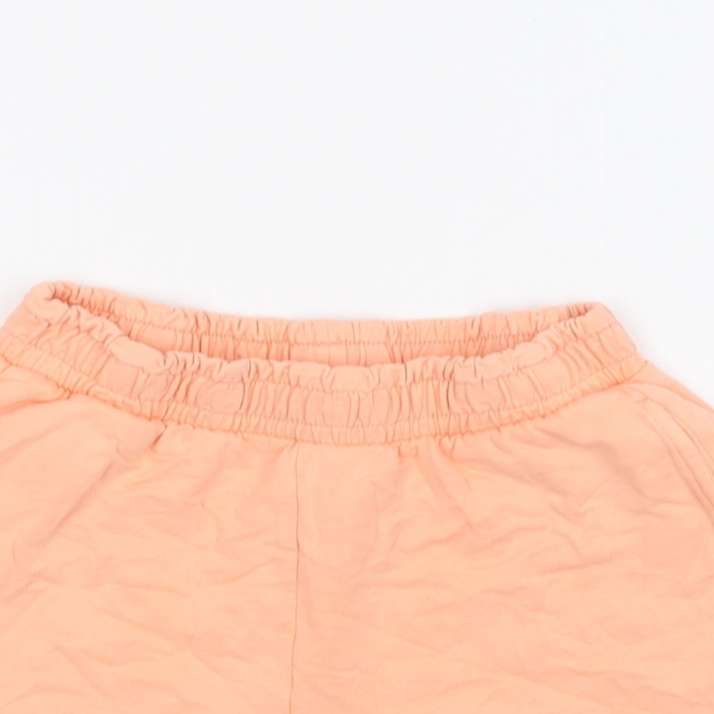 George Girls Orange Cotton Sweat Shorts Size 11-12 Years Regular