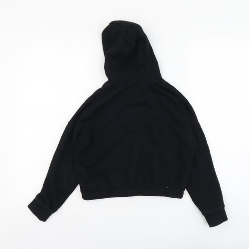Marks and Spencer Girls Black Cotton Pullover Hoodie Size 9-10 Years Pullover - ICON