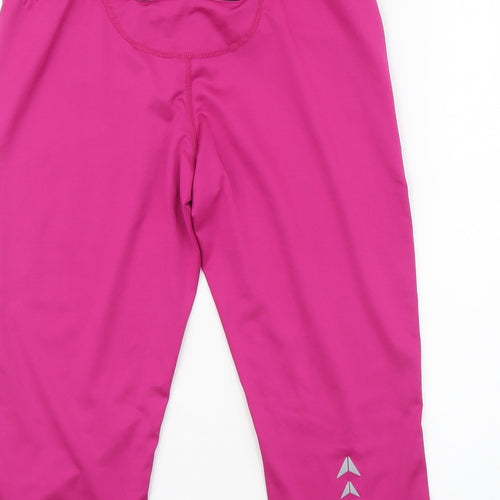 Crivit Womens Pink Polyester Cropped Leggings Size M L16 in Regular Buckle