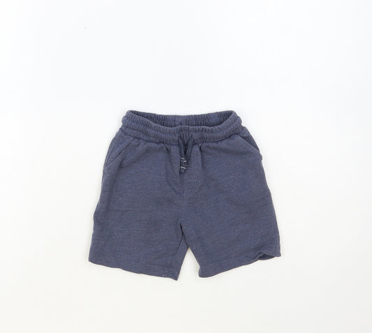 Matalan Boys Blue Cotton Sweat Shorts Size 2-3 Years Regular Drawstring
