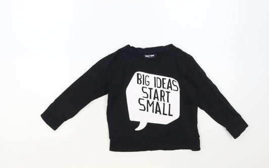 NEXT Boys Black Cotton Pullover Sweatshirt Size 3-4 Years Pullover - Big Ideas Start Small