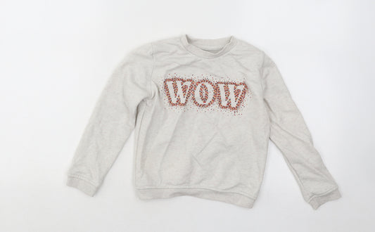 Primark Girls Ivory Cotton Pullover Sweatshirt Size 5-6 Years Pullover - Wow