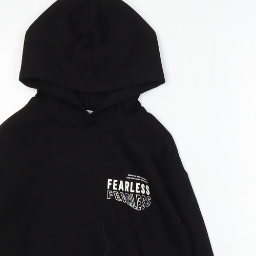 Candy Girls Black Cotton Pullover Hoodie Size 10 Years - Fearless