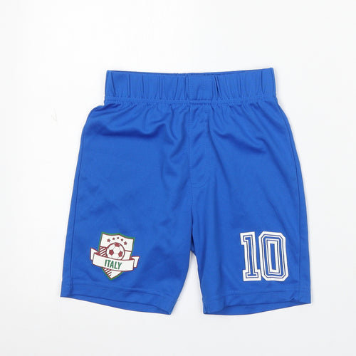George Boys Blue Polyester Sweat Shorts Size 7-8 Years Regular - Italy Football