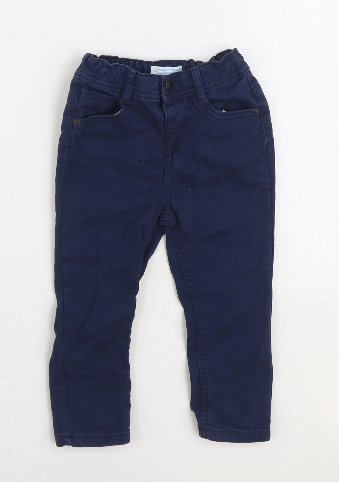 Primark Boys Blue Cotton Straight Jeans Size 2-3 Years Regular Button