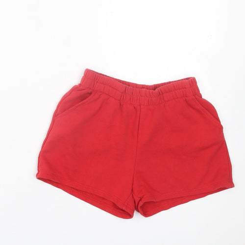 H&M Boys Red Cotton Sweat Shorts Size 8-9 Years Regular