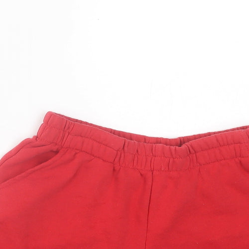 H&M Boys Red Cotton Sweat Shorts Size 8-9 Years Regular