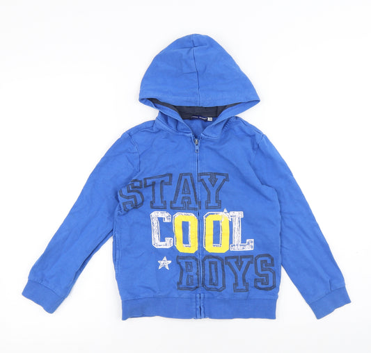 Original Marines Boys Blue Cotton Full Zip Hoodie Size 7-8 Years Zip - Stay Cool