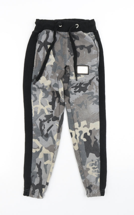 A2Z 4 Kids Girls Multicoloured Camouflage Polyester Jogger Trousers Size 5-6 Years Regular Drawstring