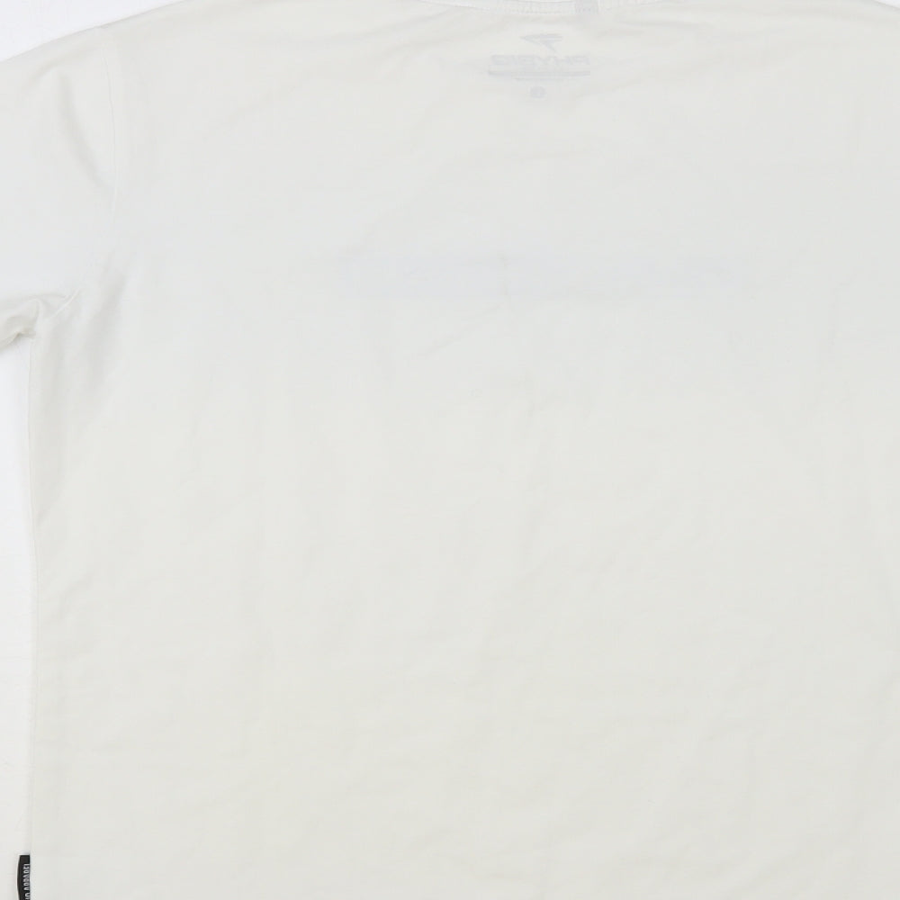 Physiq Mens White Cotton Pullover T-Shirt Size L Crew Neck Pullover