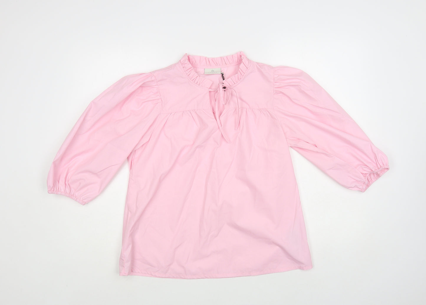 Kaffe Womens Pink Polyester Basic Blouse Size 8 Round Neck