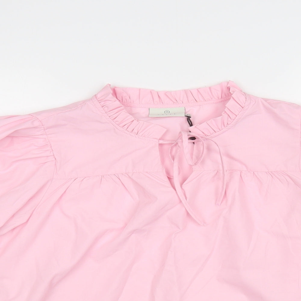Kaffe Womens Pink Polyester Basic Blouse Size 8 Round Neck
