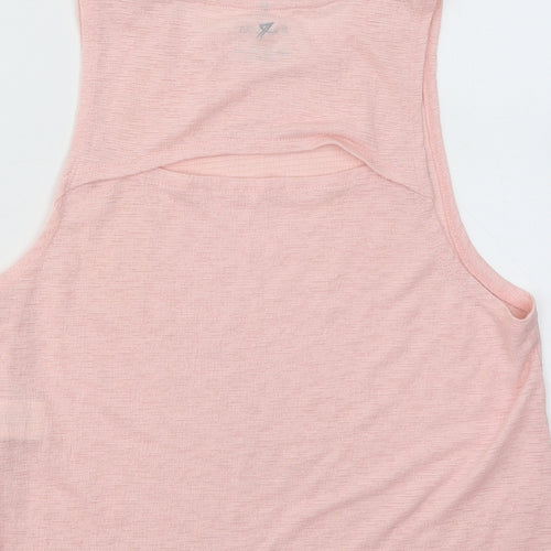 WORKOUT Womens Pink Polyester Basic Tank Size 10 Round Neck Pullover