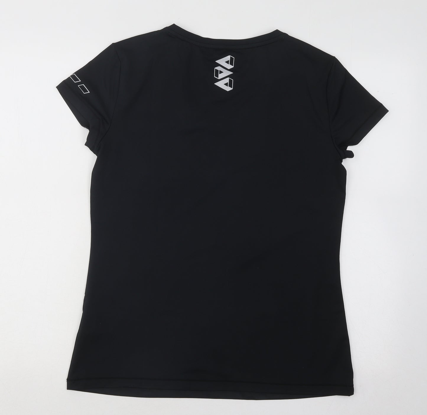 Crivit Womens Black Polyester Basic T-Shirt Size 14 V-Neck Pullover - Keep On Running