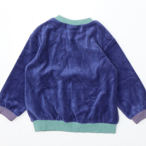 H&M Boys Blue Polyester Pullover Sweatshirt Size 2 Years Snap