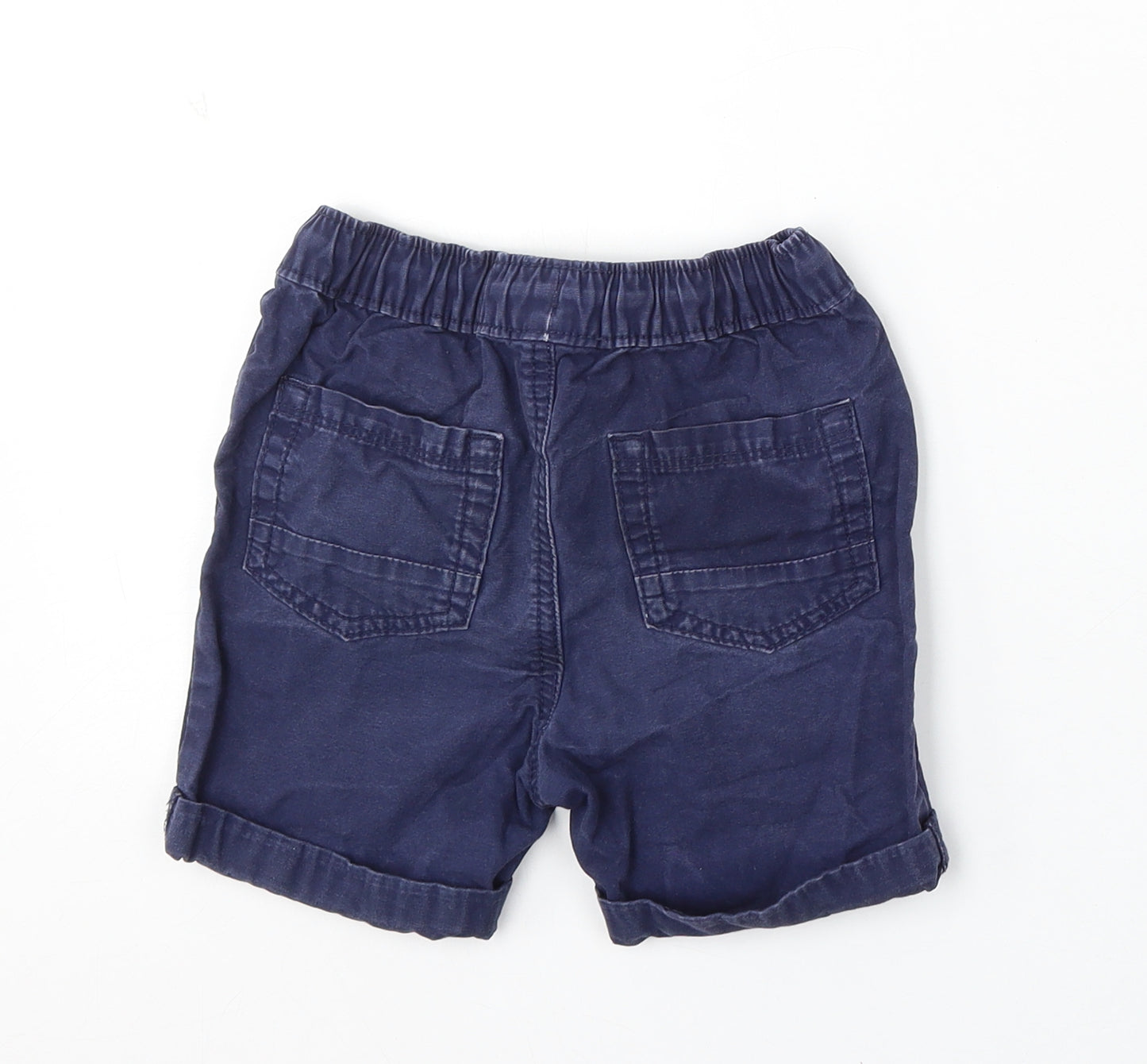 George Boys Black Cotton Cargo Shorts Size 4-5 Years Regular Drawstring