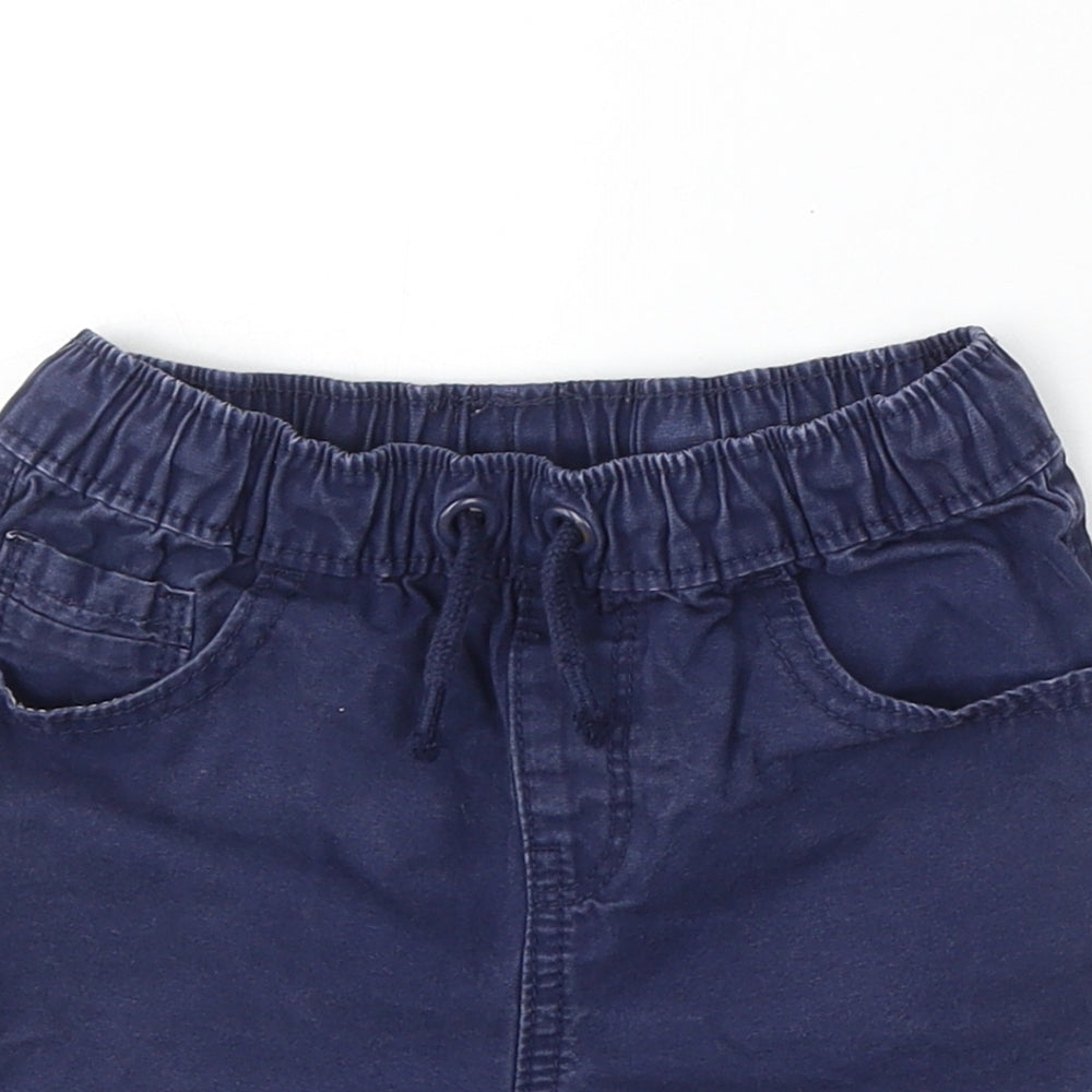 George Boys Black Cotton Cargo Shorts Size 4-5 Years Regular Drawstring