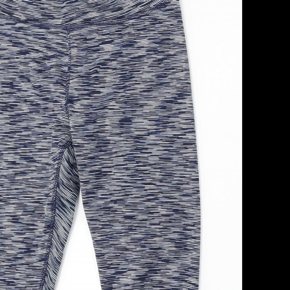 Preworn Womens Blue Striped Polyester Jogger Leggings Size S L21 in Regular