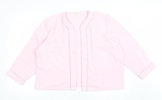 Marks and Spencer Womens Pink Solid Polyester Top Pyjama Top Size 18 Tie - Open