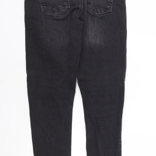 George Girls Black Cotton Skinny Jeans Size 9-10 Years Regular Zip