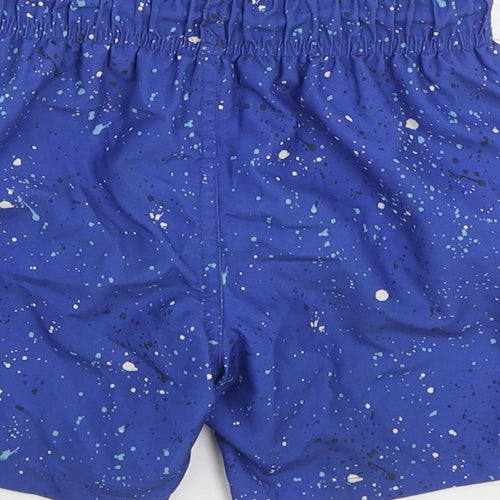 Primark Boys Blue Geometric Polyester Sweat Shorts Size 4-5 Years Regular Drawstring - Swim Trunks