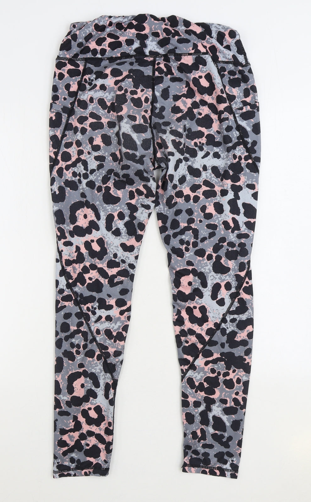 SheIn Womens Multicoloured Animal Print Polyester Jogger Leggings Size L L30 in - Leopard Print