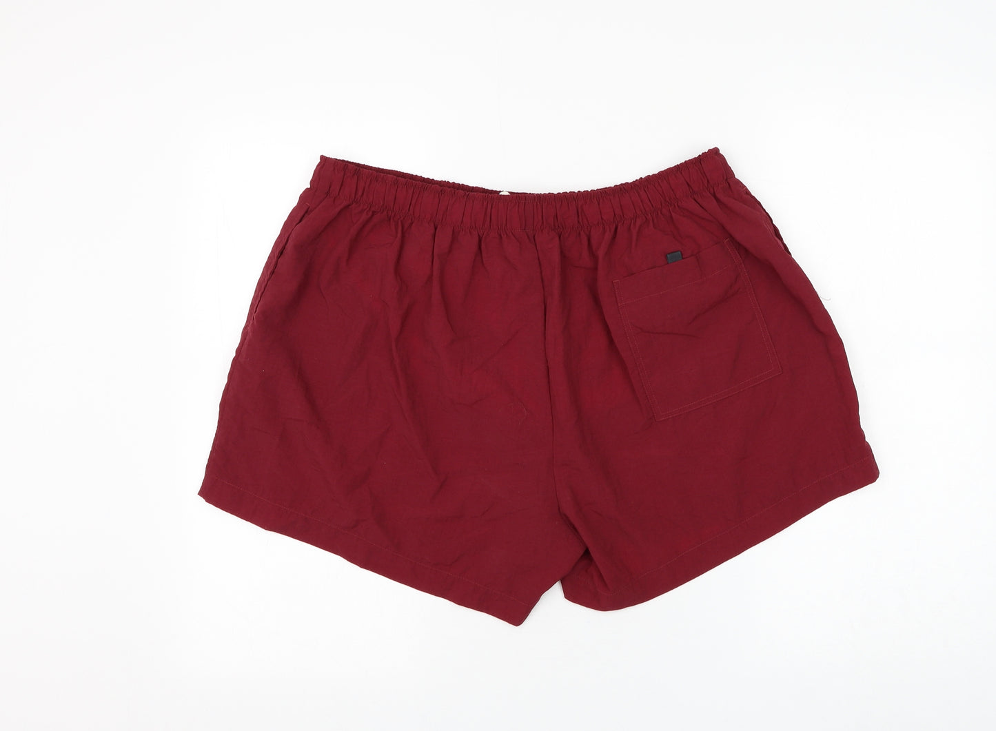 Beach Club Mens Red Nylon Sweat Shorts Size XL Regular Drawstring - Beach Club Swimwear