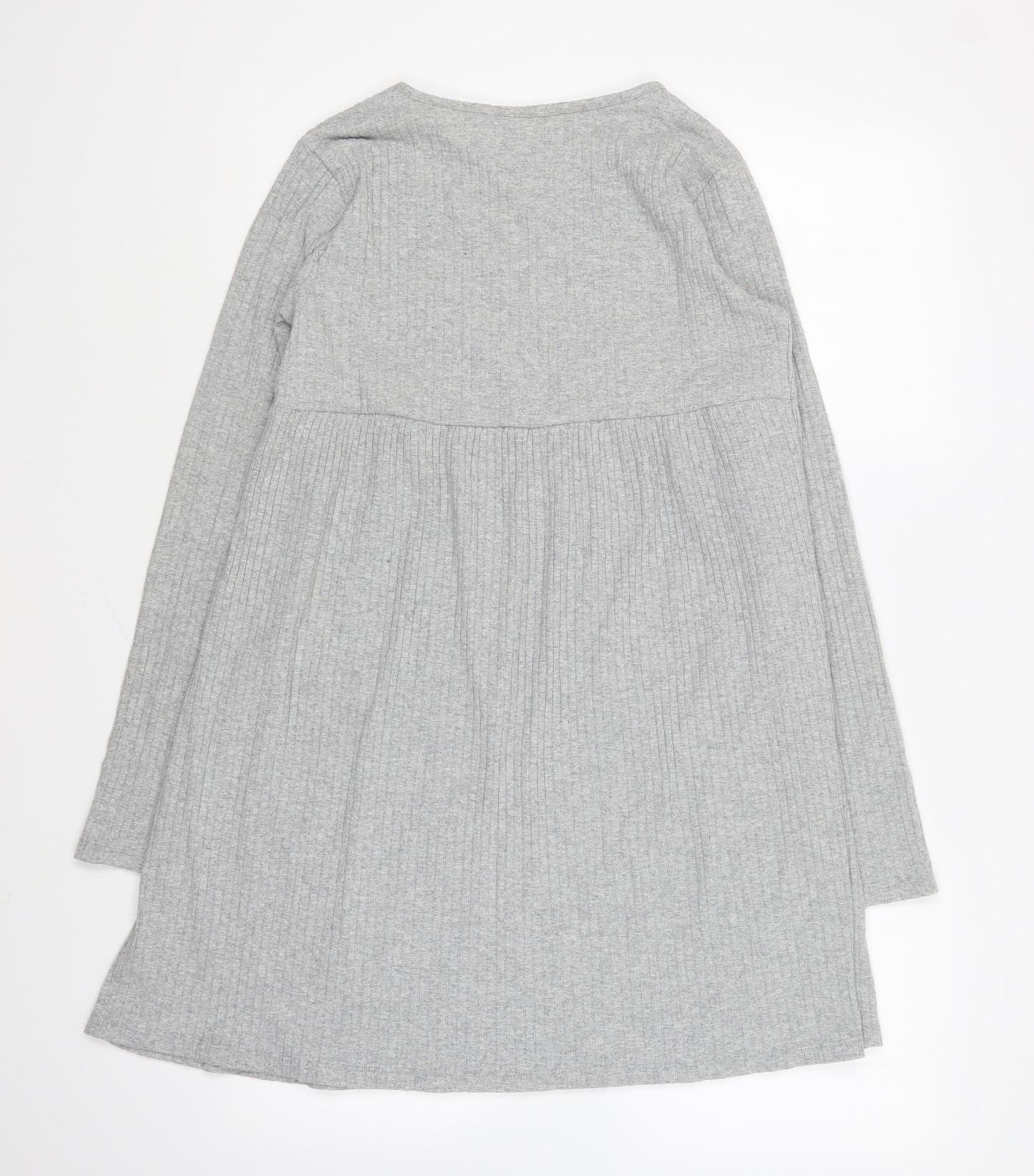 PEP&CO Girls Grey Polyester Jumper Dress Size 12-13 Years Round Neck Pullover