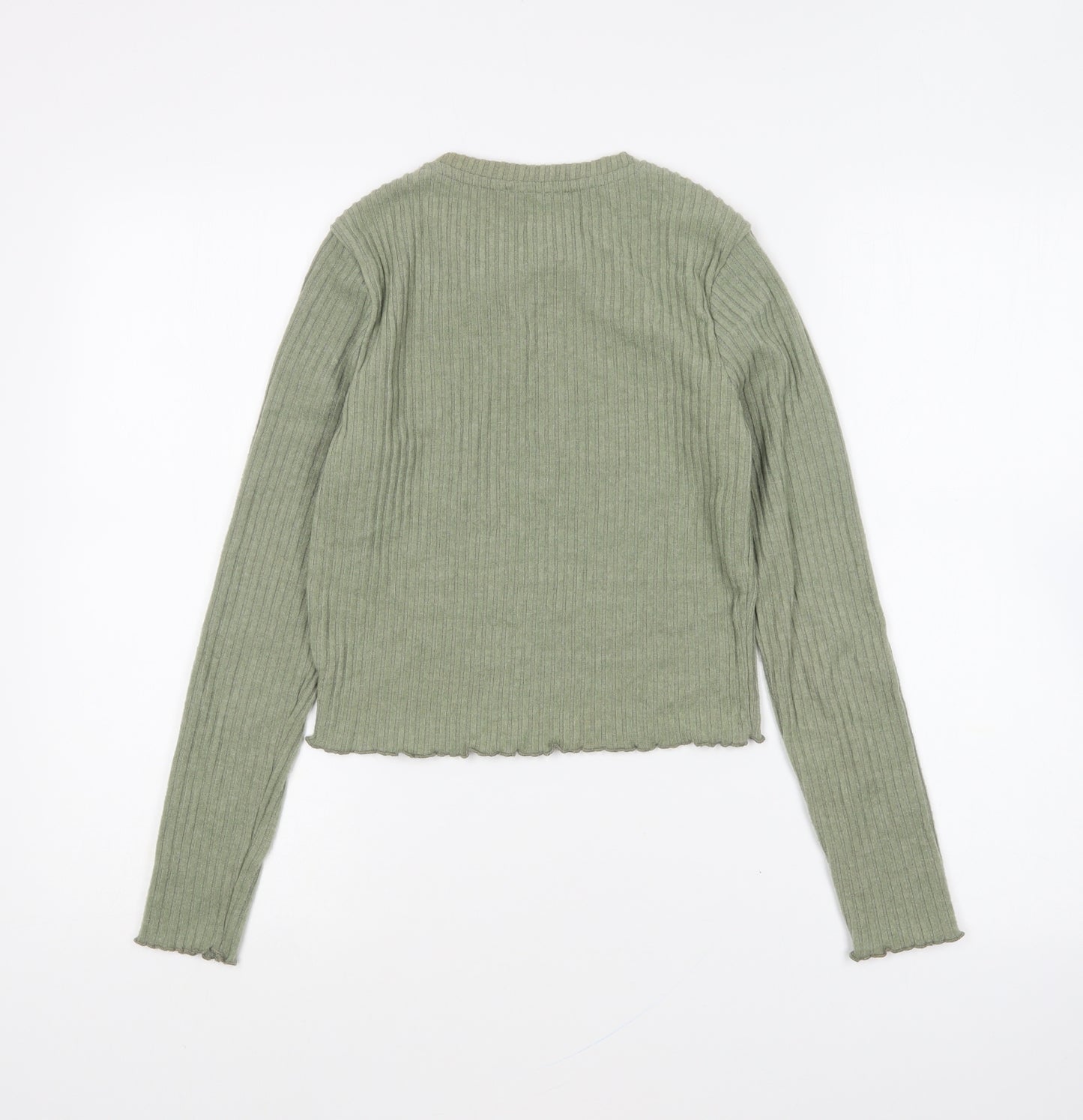 New Look Girls Green Round Neck Cotton Pullover Jumper Size 12-13 Years Pullover - Angel