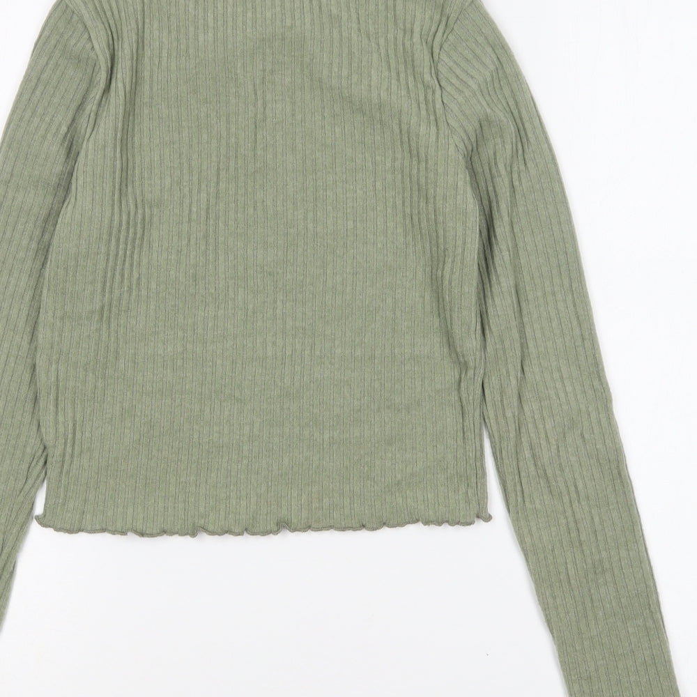 New Look Girls Green Round Neck Cotton Pullover Jumper Size 12-13 Years Pullover - Angel