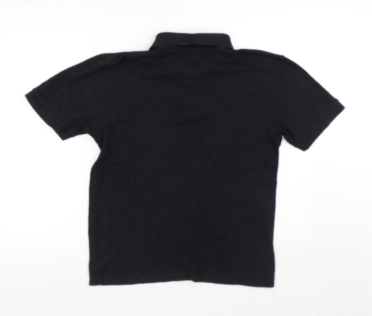 Dunnes Stores Mens Black Cotton Polo Size S Collared Button