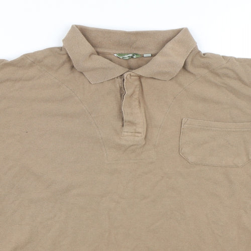Canadian bear Mens Brown Cotton Polo Size M Collared Button