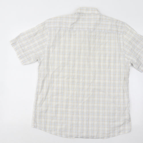 George Mens Multicoloured Plaid Cotton Button-Up Size L Collared Button
