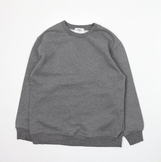 Zara Girls Grey Cotton Pullover Sweatshirt Size 13-14 Years