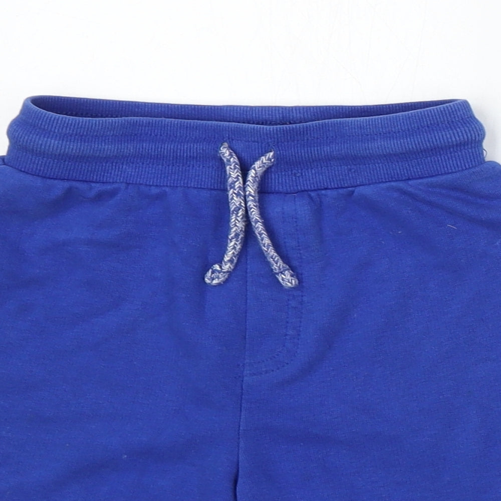 George Boys Blue Cotton Sweat Shorts Size 4-5 Years Regular Drawstring