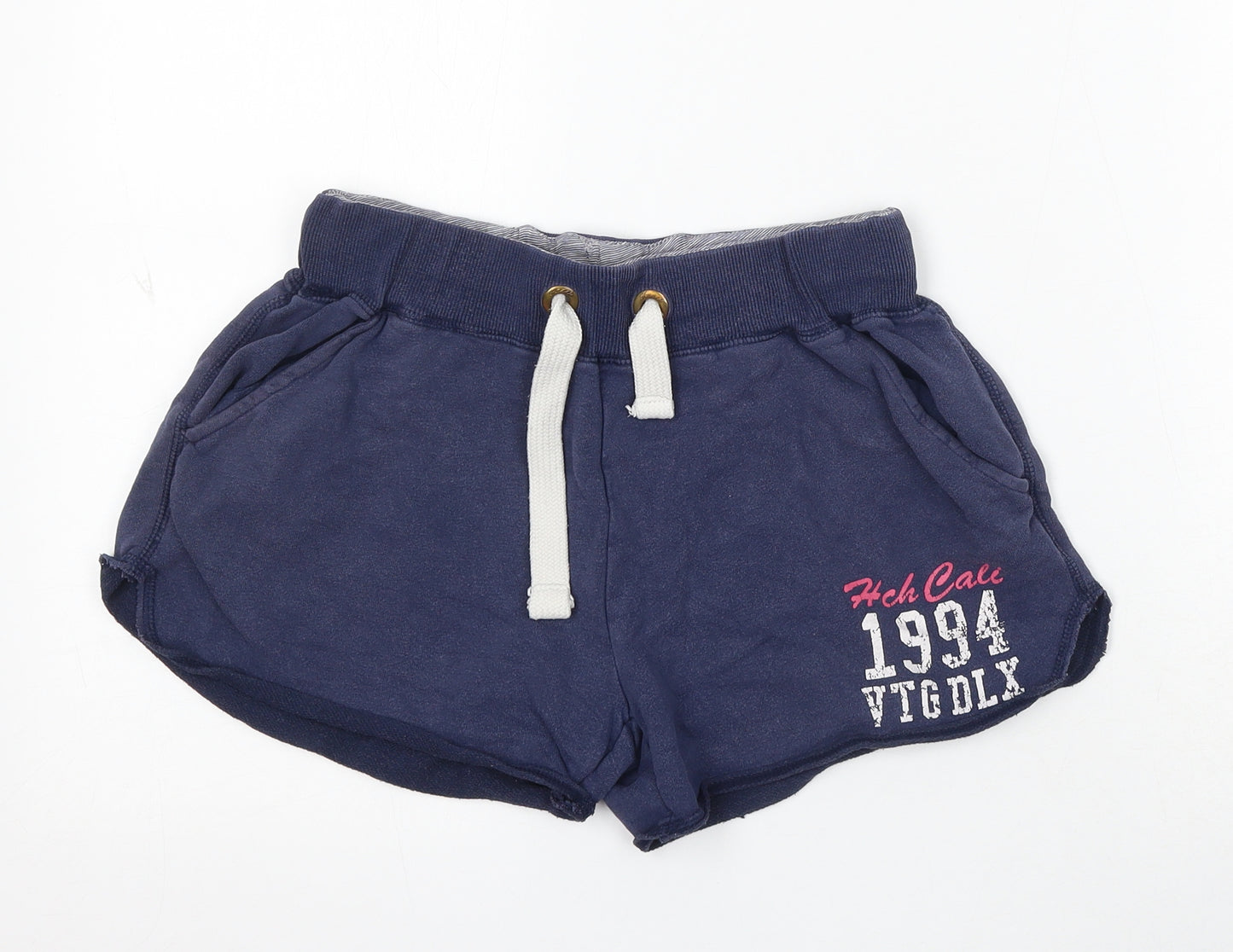 HOOCH Womens Blue Cotton Sweat Shorts Size 2XS L3 in Regular Drawstring - Hch Cali 1994
