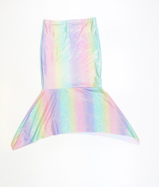 Primark Girls Multicoloured Striped Polyester Flare Skirt Size 10-11 Years Regular Pull On - Mermaid