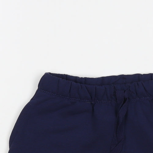 George Girls Blue Polyester Sweat Shorts Size 5-6 Years Regular Drawstring