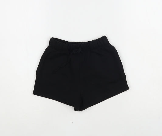 George Girls Black Polyester Sweat Shorts Size 5-6 Years Regular Drawstring