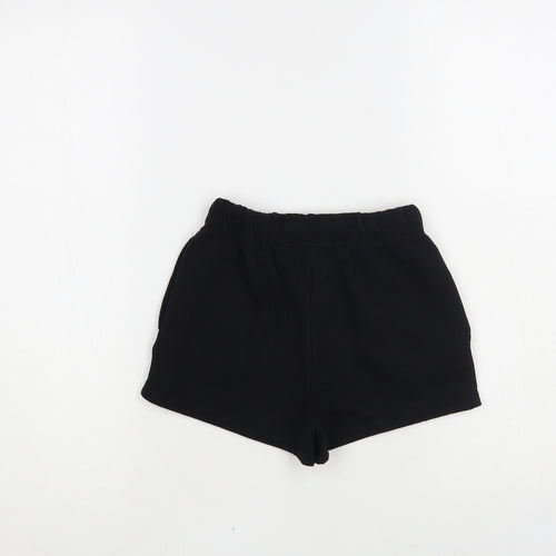 George Girls Black Polyester Sweat Shorts Size 5-6 Years Regular Drawstring
