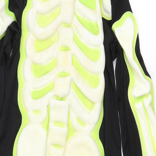Fancy Dress Boys Black Solid Polyester One Piece Size 3-4 Years Hook & Loop - Skeleton Costume
