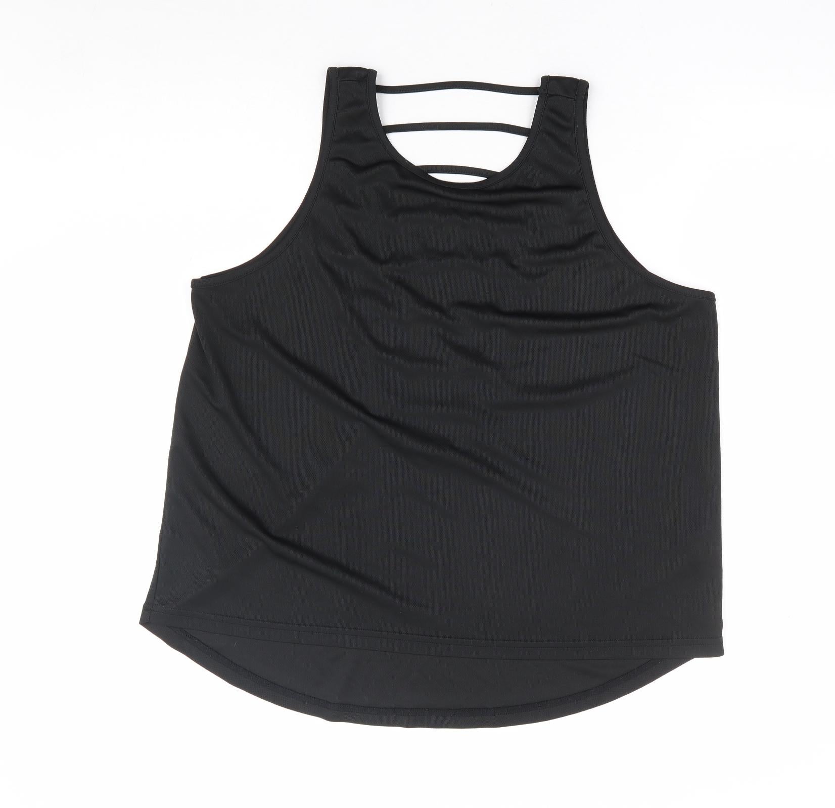 Shein Curve Womens Black Polyester Basic Tank Size 2XL Round Neck