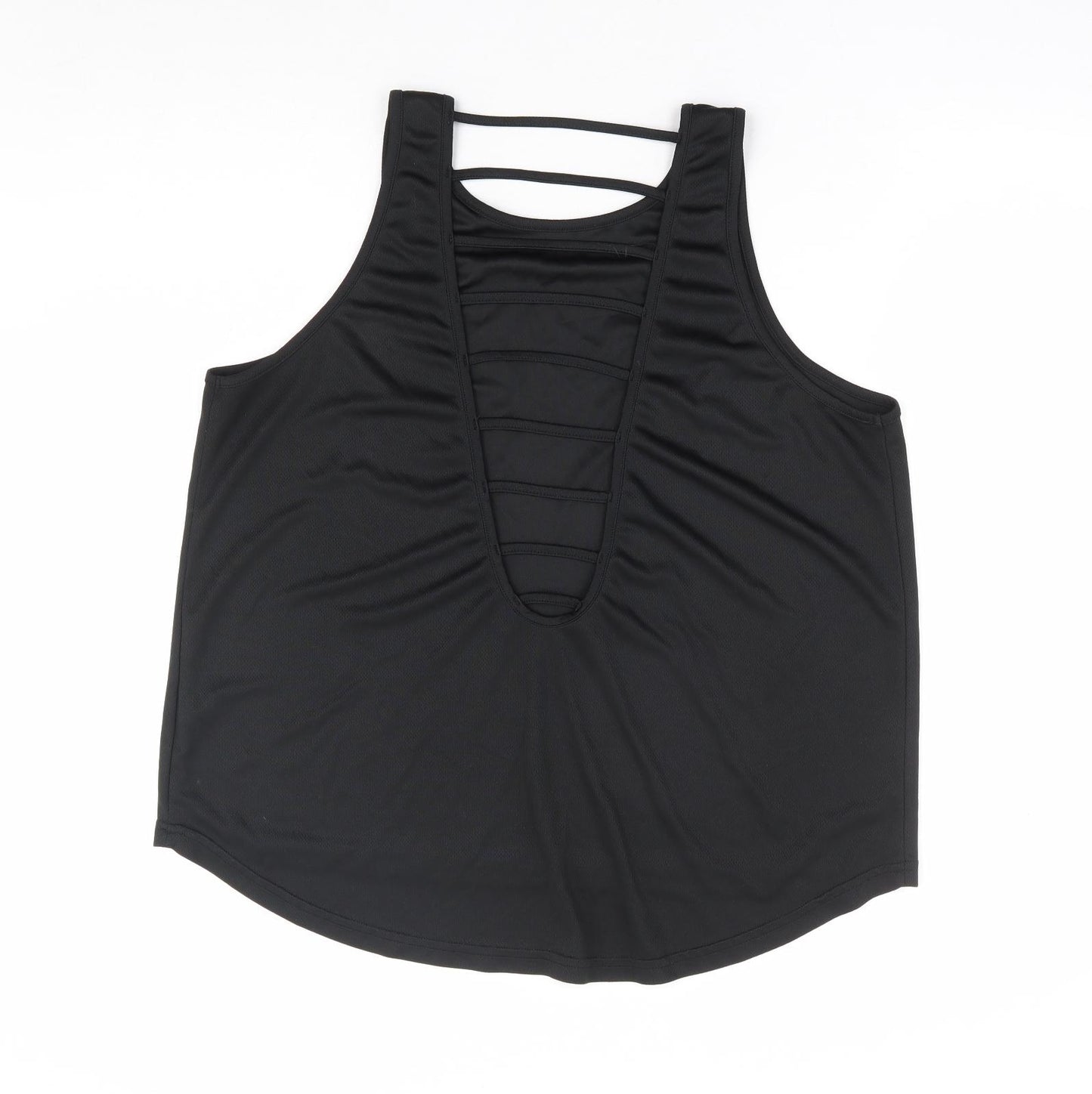 Shein Curve Womens Black Polyester Basic Tank Size 2XL Round Neck