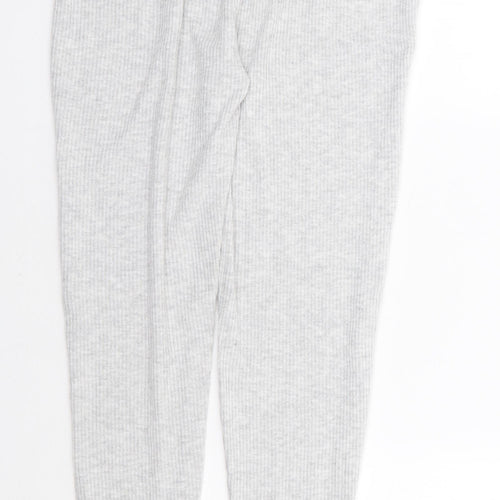Primark Womens Grey Polyester Jogger Leggings Size 10 L28 in - Ribbed Lounge Pant