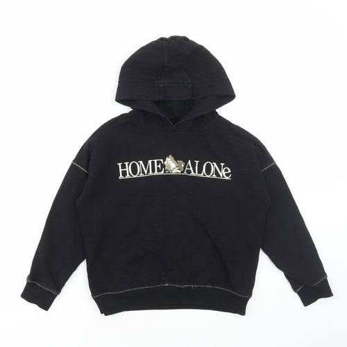 Marks and Spencer Girls Black Cotton Pullover Hoodie Size 9-10 Years Pullover - Home Alone
