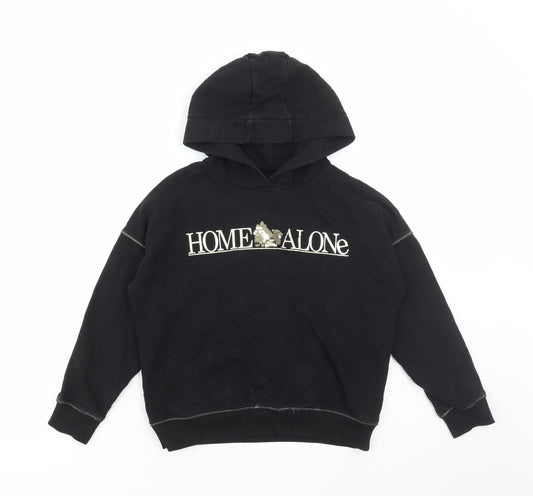 Marks and Spencer Girls Black Cotton Pullover Hoodie Size 9-10 Years Pullover - Home Alone