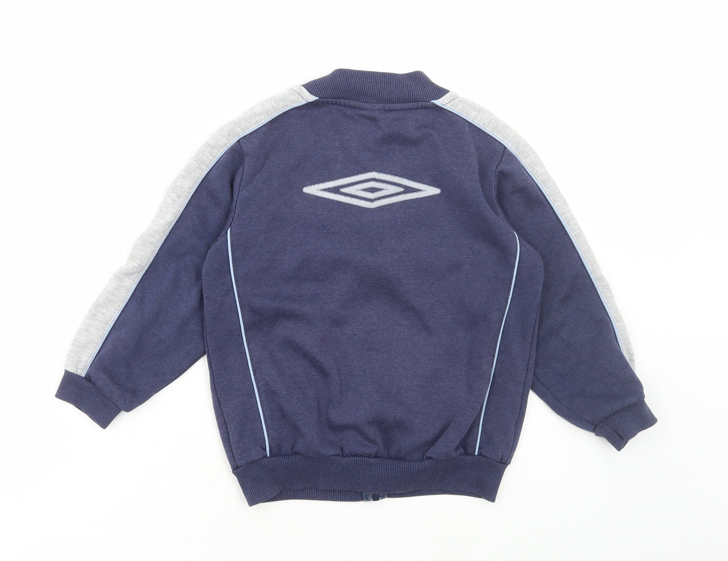Umbro Boys Blue Cotton Full Zip Sweatshirt Size 5-6 Years Zip