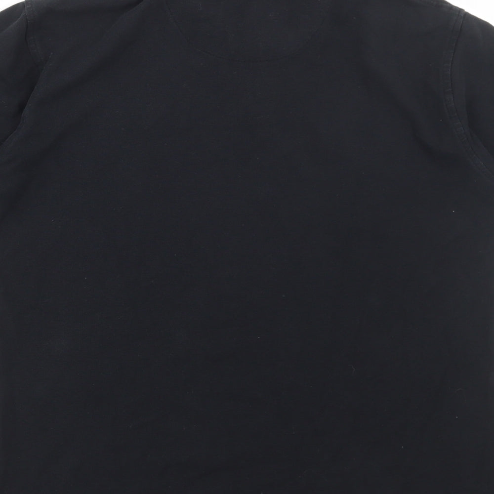 Dunnes Stores Mens Black Cotton Polo Size S Collared Button