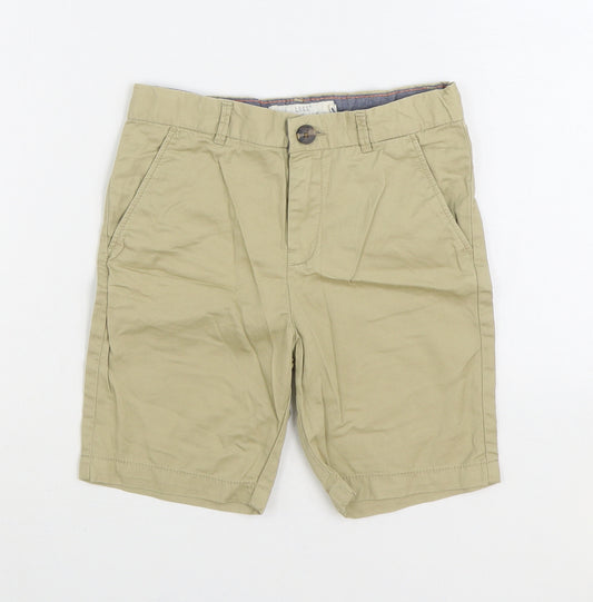H&M Boys Beige 100% Cotton Chino Shorts Size 6-7 Years Regular Zip